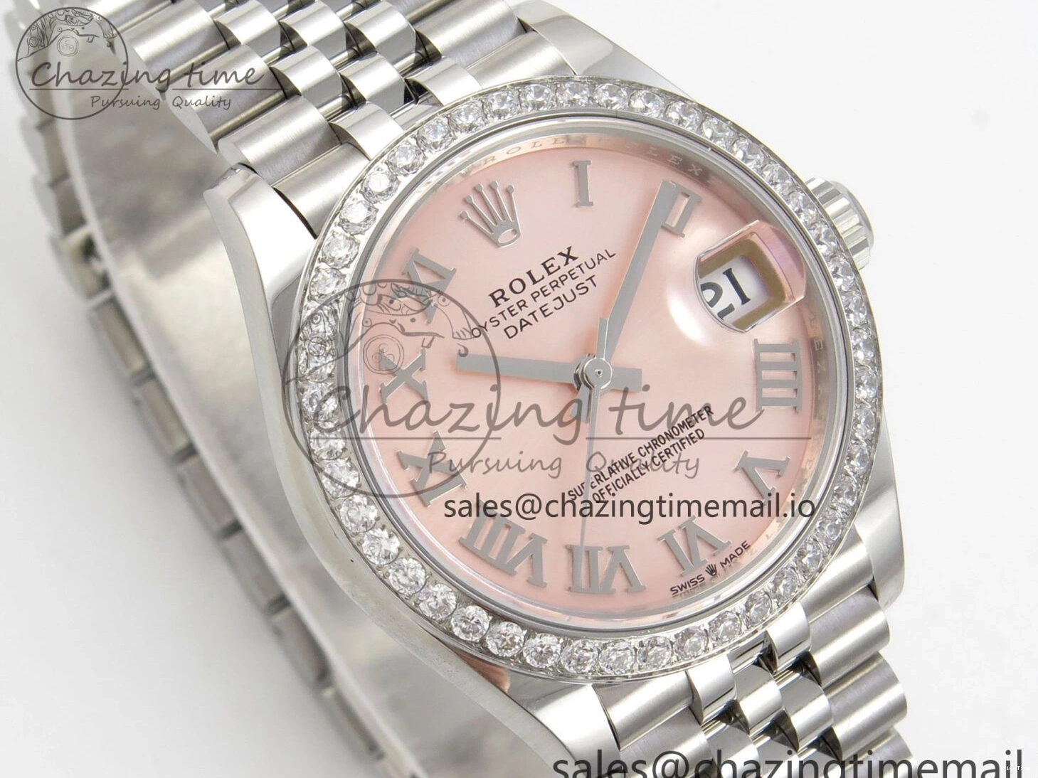 MiroTime 1226 DateJust 31 278274 THBF 1:1 Best Edition 904L Steel RG Roman Dial Diamonds Bezel on SS Jubilee Bracelet HZ Cal. Modern 37